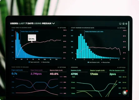 Line Chart Laptop Screen